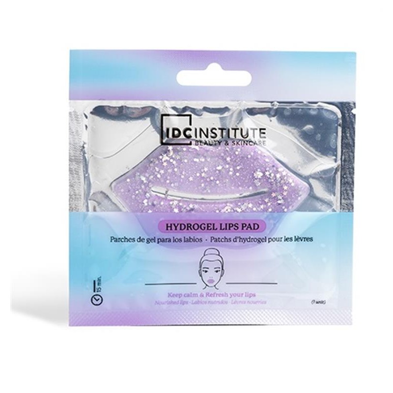 Parches hidratantes de gel con purpurina lila para labios-IDC-56152-IDC Institute