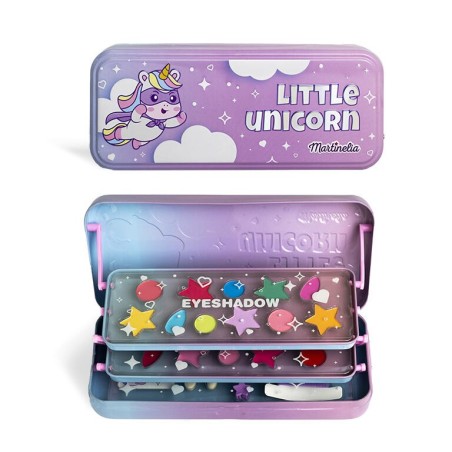 Estuche metálico 3 niveles maquillaje infantil unicornio-CMA-12022-MARTINELIA