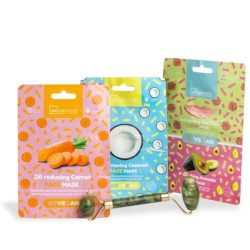 Pack 3 mascarillas faciales y un masajeador facial de piedra jade-IDC-85109-IDC INSTITUTE