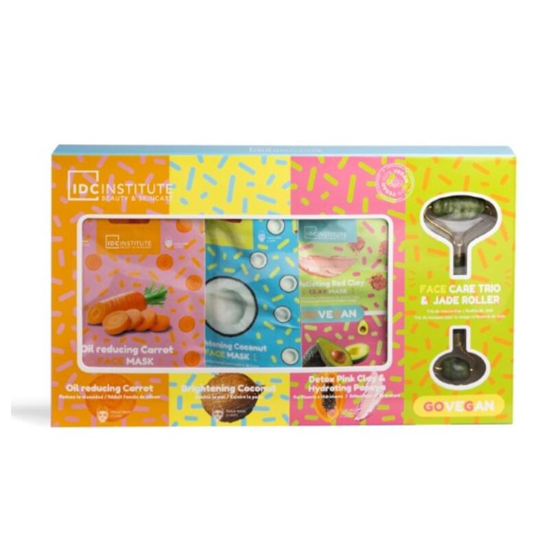 Pack 3 mascarillas faciales y un masajeador facial de piedra jade-IDC-85109-IDC INSTITUTE