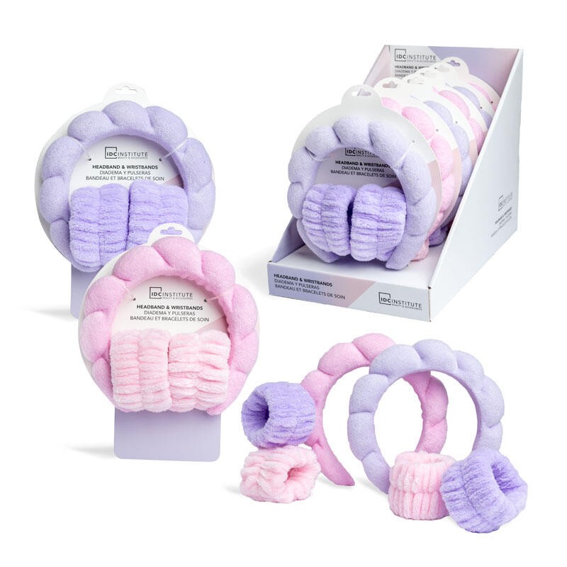 Kit cuidado facial Diadema+muñequeras-IDC-44137-IDC INSTITUTE