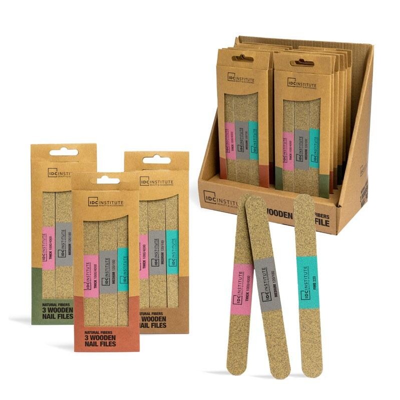 Pack tres limas de uñas fibras natutrales-CIDC-35130-IDC INSTITUTE