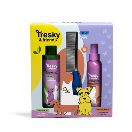Set de baño mascotas en pack regalo 3 piezas-IDC-42181-Tresky & Friends