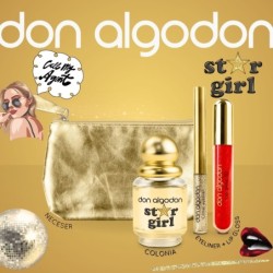 Set mujer star girl Don Algodón (colonia 30ml + lip gloss + glitter eyeliner + bolso/neceser)-CDA-25781228-Don Algodón