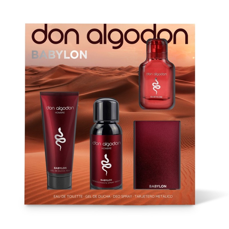 Set hombre babylon (colonia 30ml + shower gel + deo + tarjetero)-DA-25781230-Don Algodón