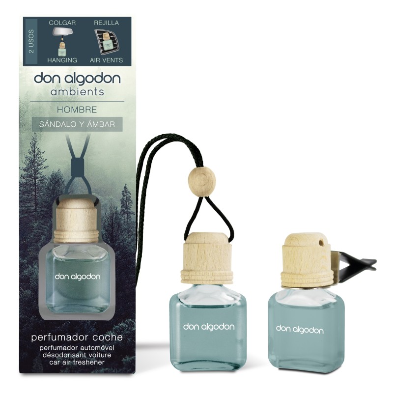 Perfumador coche don algodón ambients hombre sandalo & ambar-DA-10100338-Don Algodón