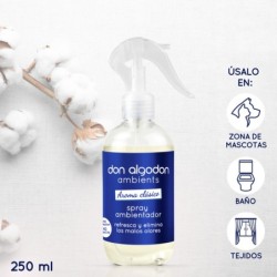 Spray ambientador absorbe olores habitacion/cama don algodon ambients clasico 250ml-DA-10100003-Don Algodón