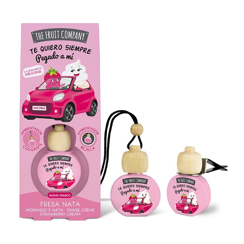 Ambientador coche colgante c/pinza fresa nata the fruit company-TFC-10130013-The Fruit Company