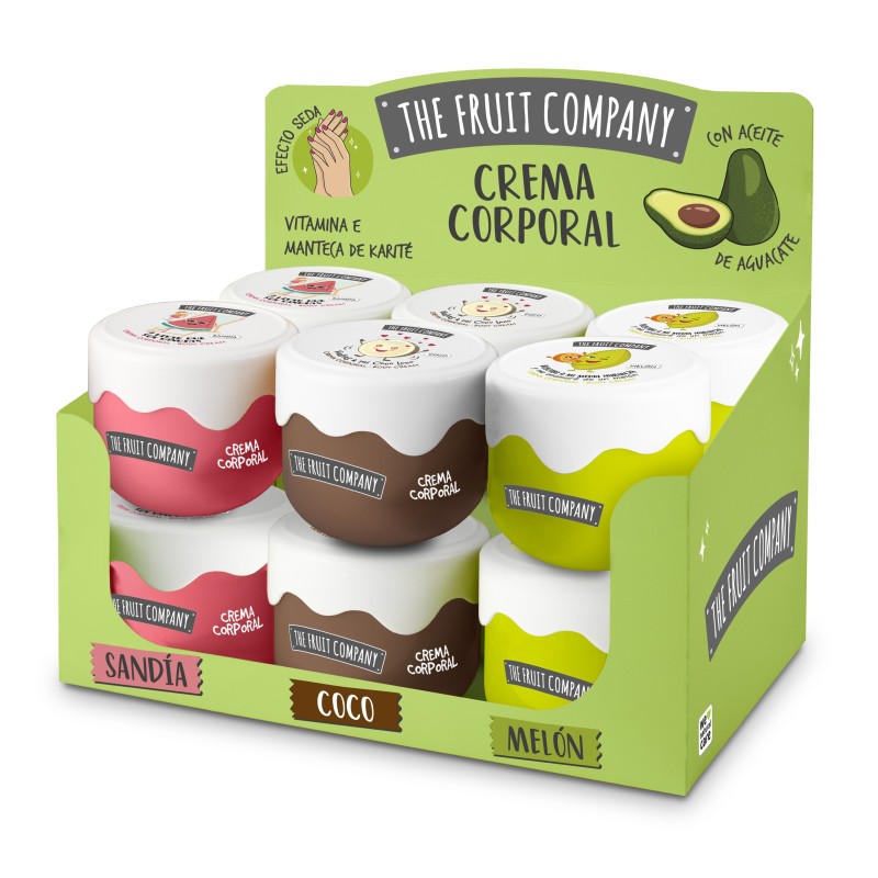 Expositor sobremesa 12 cremas corporales surtidas (4 melón / 4 coco / 4 sandia)-CTFC-25270002-The Fruit Company