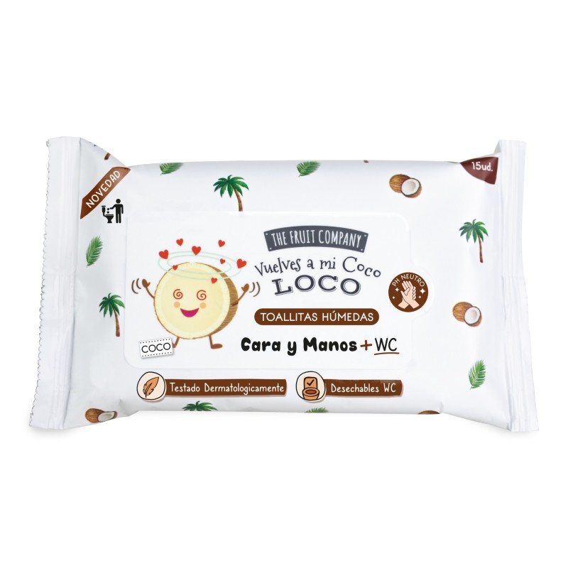 Toallitas humedas coco manos cara + wc 15uds the fruit company-CTFC-10510012-The Fruit Company