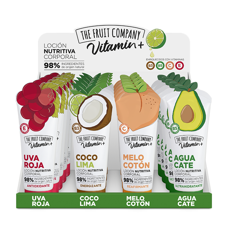 Expositor sobremesa 20 body lotion vitamin 200 ML+ the fruit company-CTFC-25650000-The Fruit Company