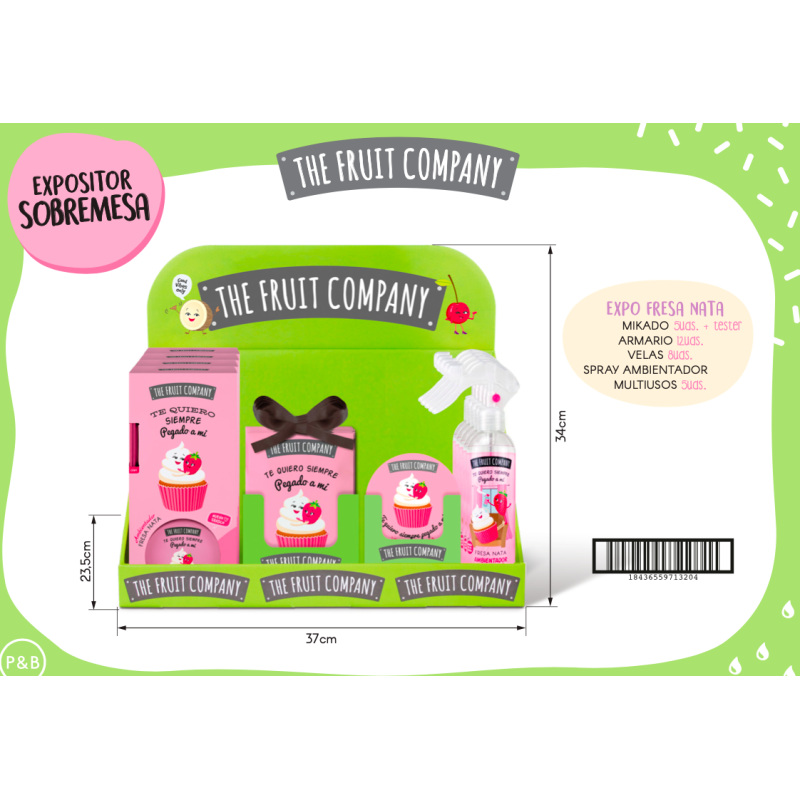 Expositor sobremesa ambientación fresa nata the fruit company-TFC-25110103-The Fruit Company