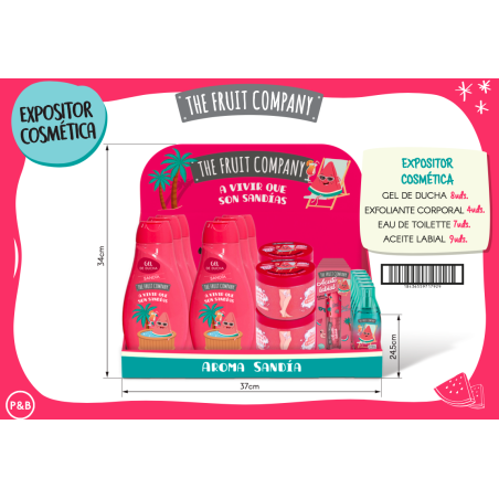 Expositor sobremesa cosmética sandia the fruit company (gel + exfo + col + labial)-TFC-25580002-The Fruit Company