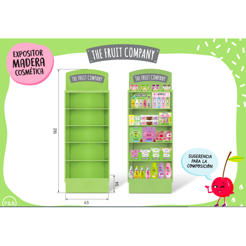 Expositor pie madera cosmetica the fruit company vacio-TFC-25110400-The Fruit Company