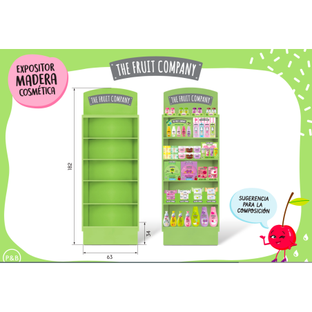 Expositor pie madera cosmetica the fruit company vacio-TFC-25110400C-The Fruit Company