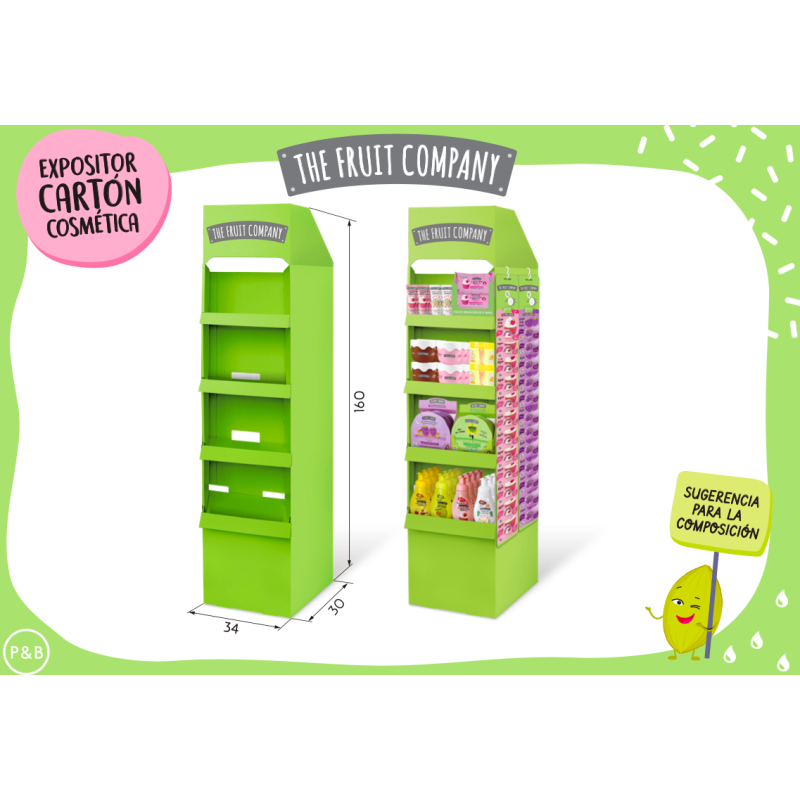 Expositor pie cartón cosmetica the fruit company vacio-TFC-25110100-The Fruit Company