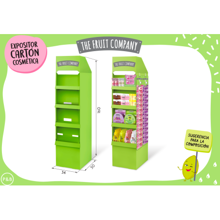 Expositor pie cartón cosmetica the fruit company vacio-TFC-25110100-The Fruit Company