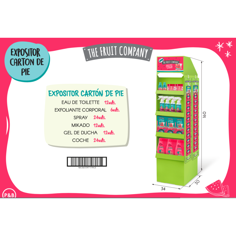 Expositor pie cartón sandia the fruit company-TFC-25570001-The Fruit Company