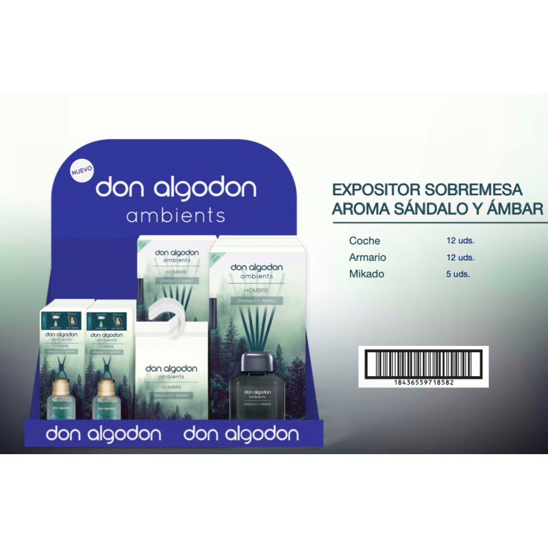 Expositor sobremesa don algodon ambients hombre sándalo y ámbar-DA-25100238-Don Algodón