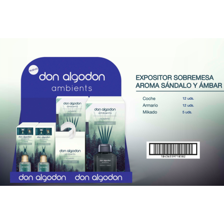 Expositor sobremesa don algodon ambients hombre sándalo y ámbar-DA-25100238-Don Algodón