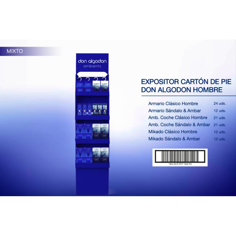 Expositor pie carton don algodón ambients hombre mixto-DA-25100099-Don Algodón