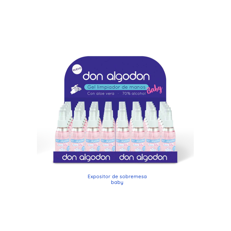 Expositor sobremesa gel limpiador manos don algodón aroma baby 100 ml-DA-25100084-Don Algodón