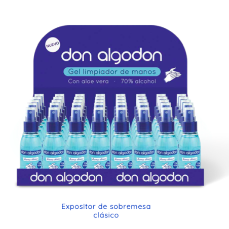 Expositor sobremesa gel limpiador manos don algodon aroma clásico 100 ml-DA-25101145-Don Algodón