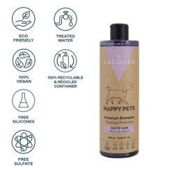 Champú premium para mascotas de pelo blanco - 400 ml-VAL-12130-valquer