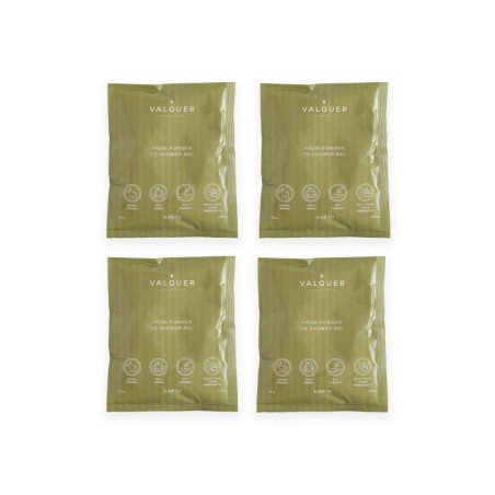 Pack 4 sobres earth de 25 gr - valquer shake - gel de baño sostenible-VAL-12114-valquer