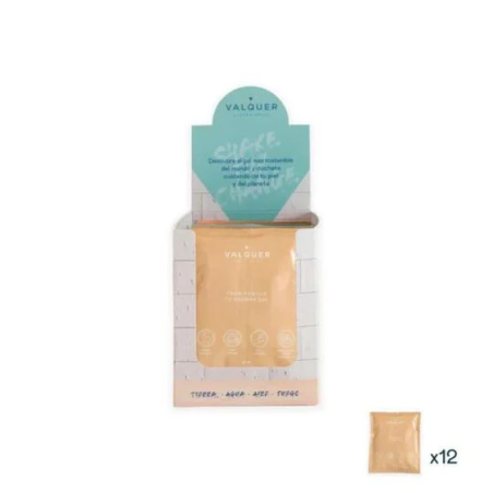 Expositor con 12 sobres air de 25 gr - valquer shake - gel de baño sostenible-VAL-12124-valquer