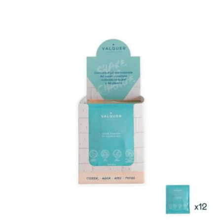 Expositor con 12 sobres water de 25 gr - valquer shake - gel de baño sostenible-VAL-12123-valquer