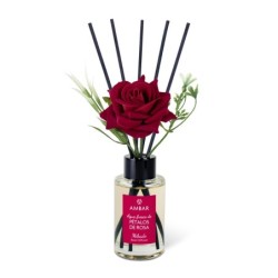 Mikado aguas frescas de pétalos rosa c/ flores decorativas  75 ml-AMB-10550213-ambar