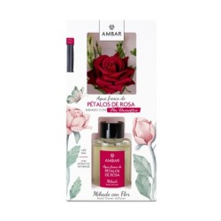 Mikado aguas frescas de pétalos rosa c/ flores decorativas  75 ml-AMB-10550213-ambar