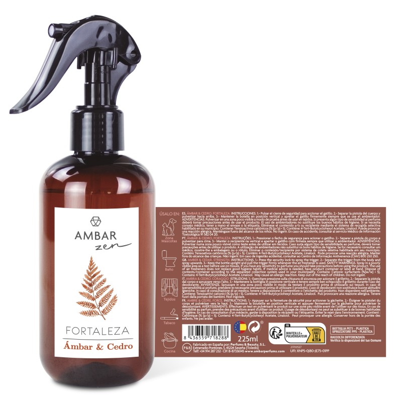 Spray hogar ambar y cedro 225ml ambar zen-AMB-10700527-ambar