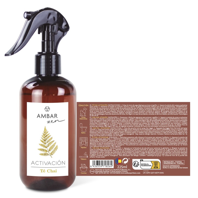 Spray hogar té chai 225ml ambar zen-AMB-10700585-ambar