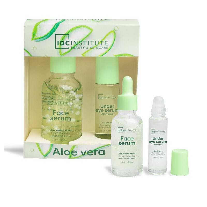 Pack Duo Aloe Vera Essence: Roller serum ojos+Serum facial IDC Institute-CIDC-44156