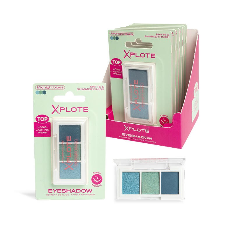 Paleta 3 sombras de ojos Midnight Blues de Xplote-XP-12187