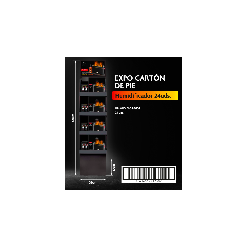 Expositor pie carton (humidificador flame)-AMB-25040303-ambar