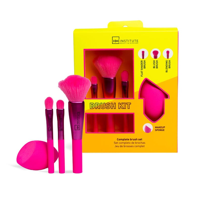 Set de 4 piezas brochas y esponja de maquillaje-CIDC-90311-IDC INSTITUTE