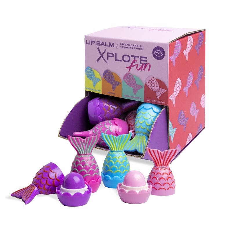 Bálsamo labial infantil cola de sirena sabores surtidos-CXP-12289-Xplote Fun