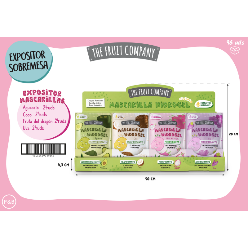 Expositor de sobremesa de mascarilla faciales hidrogel-CTFC-25310001-The Fruit Company
