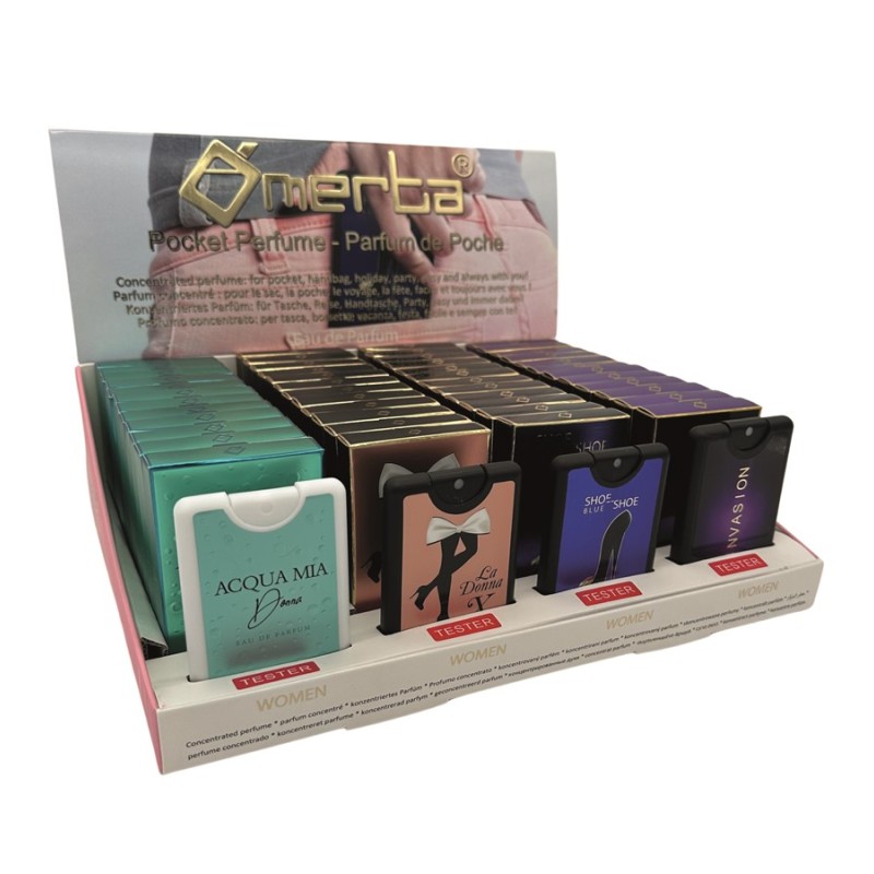 Expositor pocket perfume 20 ml 48uds + 4 tester EDP-OM-MD07-OMERTA