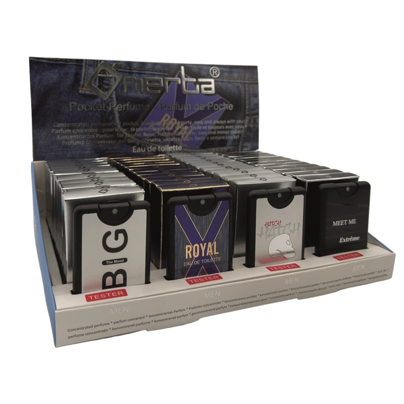 Expositor pocket colonia 20 ml 48uds + 4 tester EDT-OM-MD08-OMERTA