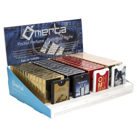 Expositor pocket mixto perfume+colonia 20 ml 48uds + 4 tester hombre/Mujer-OM-MD02-OMERTA