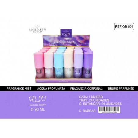 Surtido 24 brumas corporales con brillo 90 ml -ALM-QB-001P-Reyes Queens