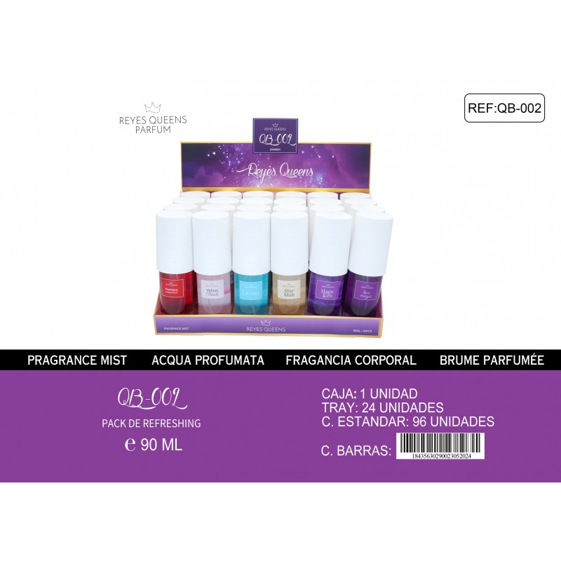 Surtido 24 brumas corporales refrescantes 90 ml -RQ-QB-002P-Reyes Queens