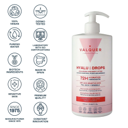 Hyaludrops Loción Corporal Fresa y Karité – Hidratación 72H - 700 ml-VAL-34009-Valquer