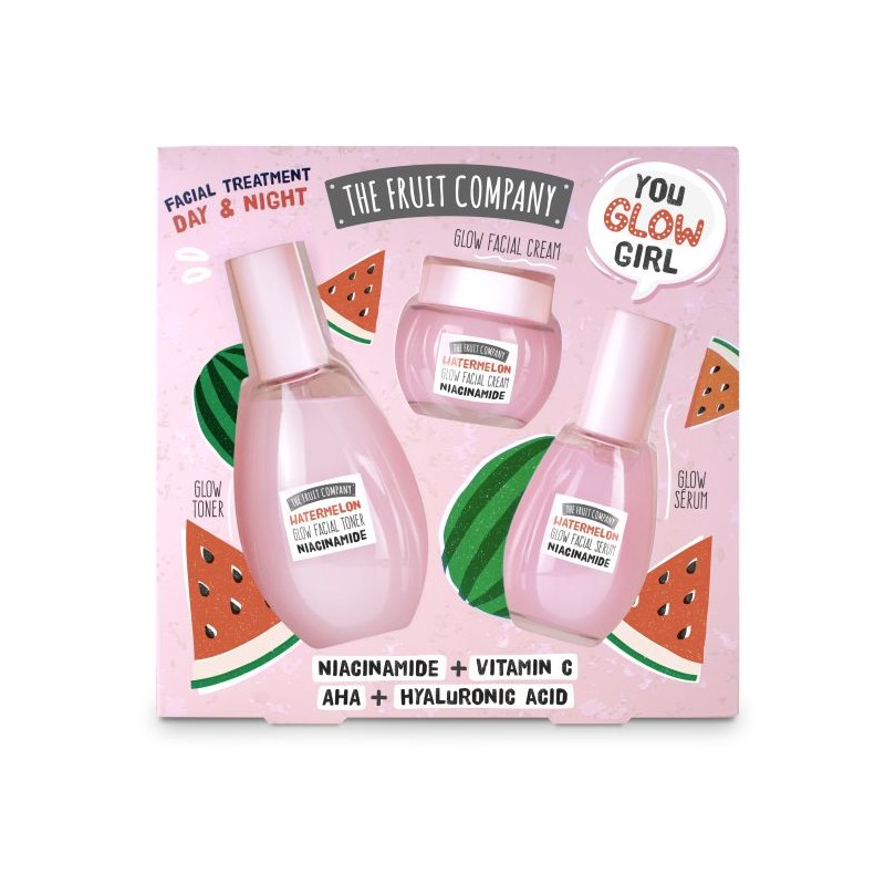 Set tratamiento facial Glow up Sandía: Tónico+Crema+Serum-CTFC-25750100-The Fruit Company