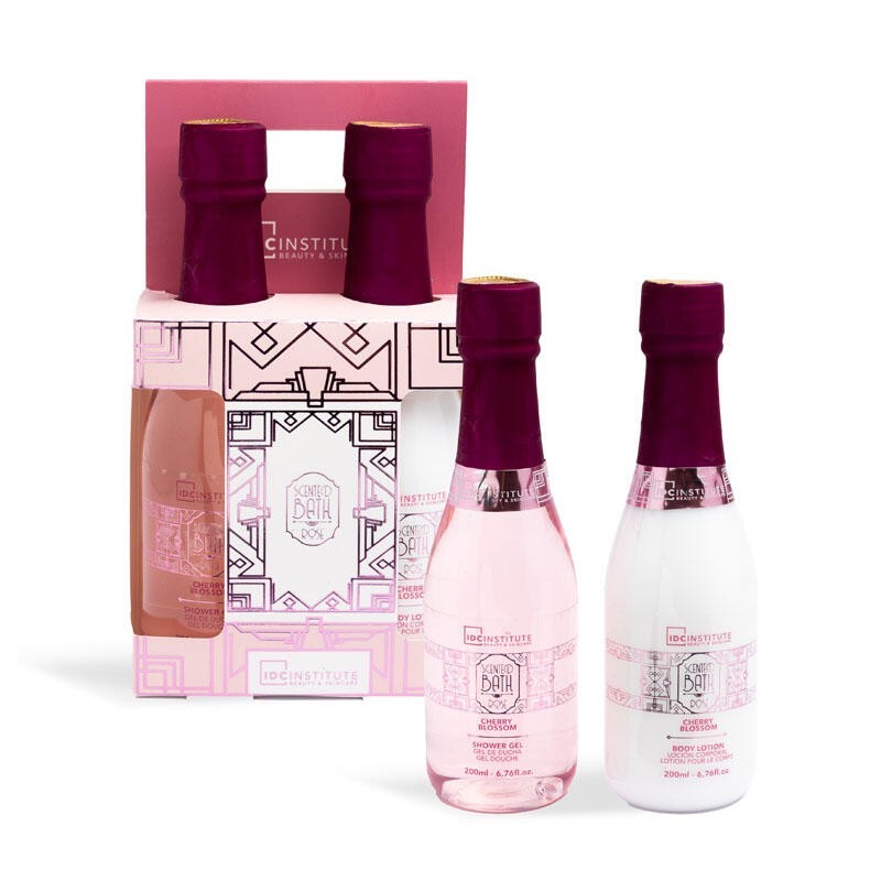 Pack regalo baño botellas champagne:gel de ducha y loción corporal bath rose idc institute-IDC-42278-IDC Institute