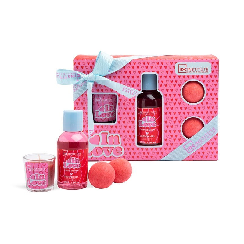 Pack regalo 4 piezas spa: gel de ducha-2 bombas de baño y 1 vela in love idc institute-IDC-42210-IDC Institute